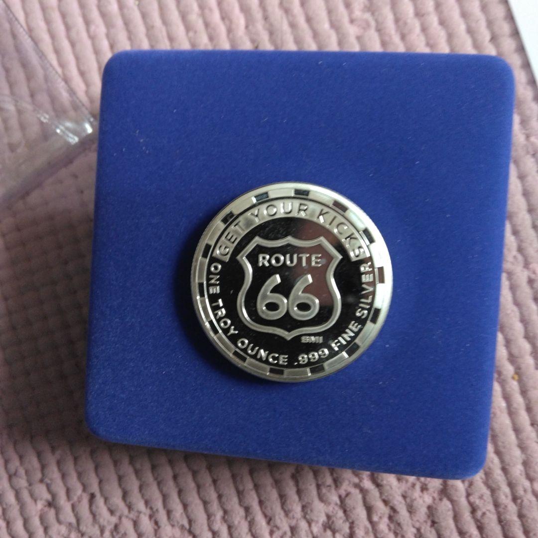 アメリカROUTE６６ハイウエイ純銀１オンスメダル