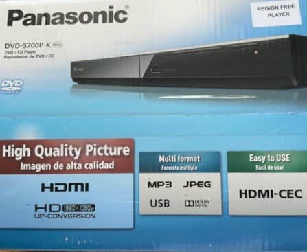 パナソニック　リージョンフリーDVDプレイヤー　DVD-S700P-K