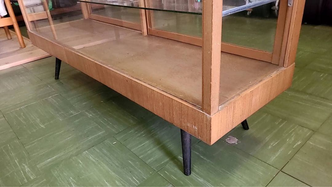 ヴィンテージ　木製　ガラスショーケース