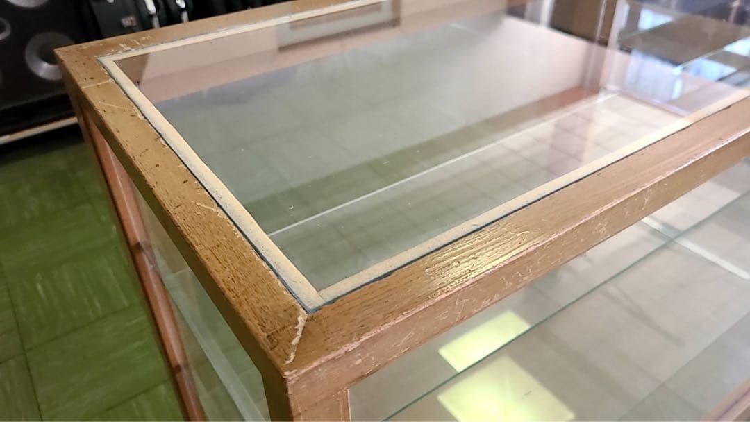 ヴィンテージ　木製　ガラスショーケース