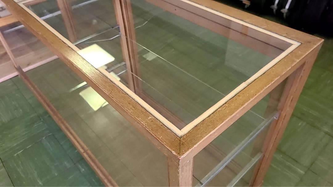 ヴィンテージ　木製　ガラスショーケース