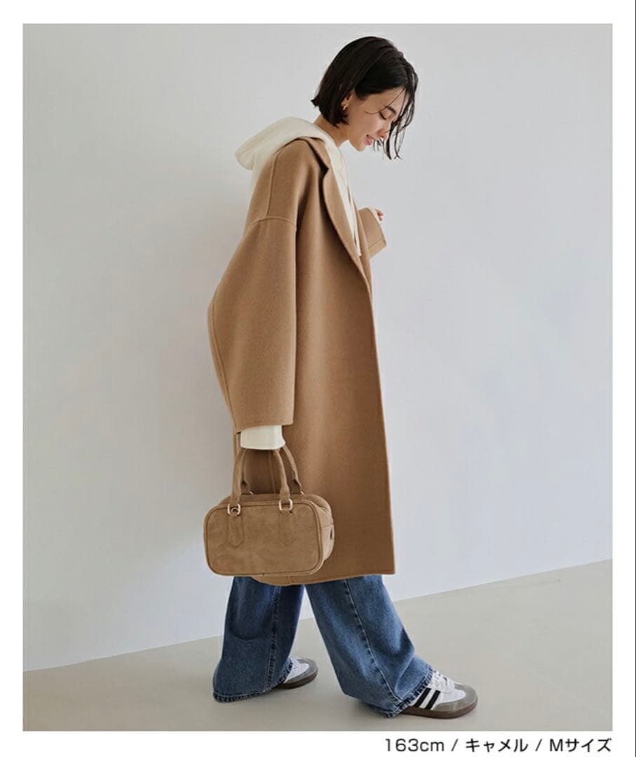 新品未使用 evernavy リバー ロング コクーン ウールコート M