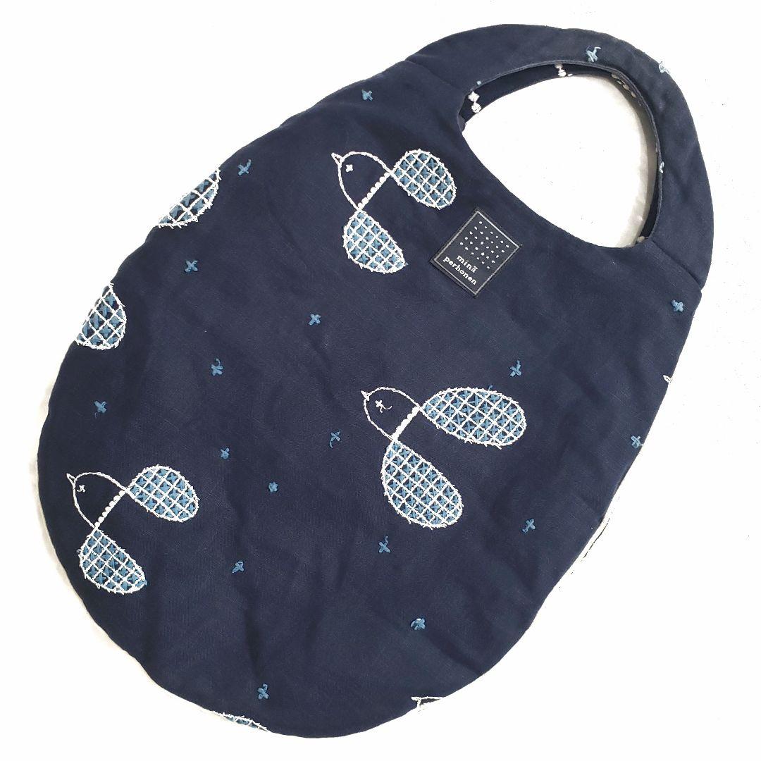 まんまる ミナペルホネン エッグバッグ tambourine×plover