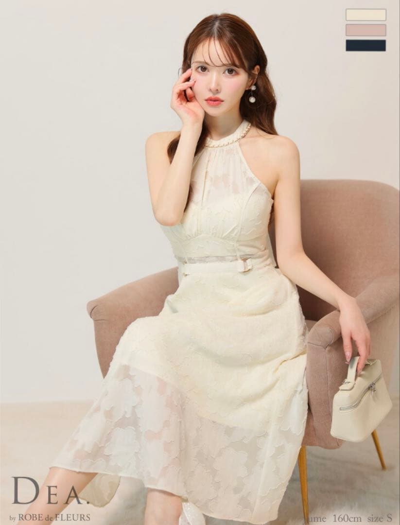 Dea ローブドフルール ロングドレス アイボリー