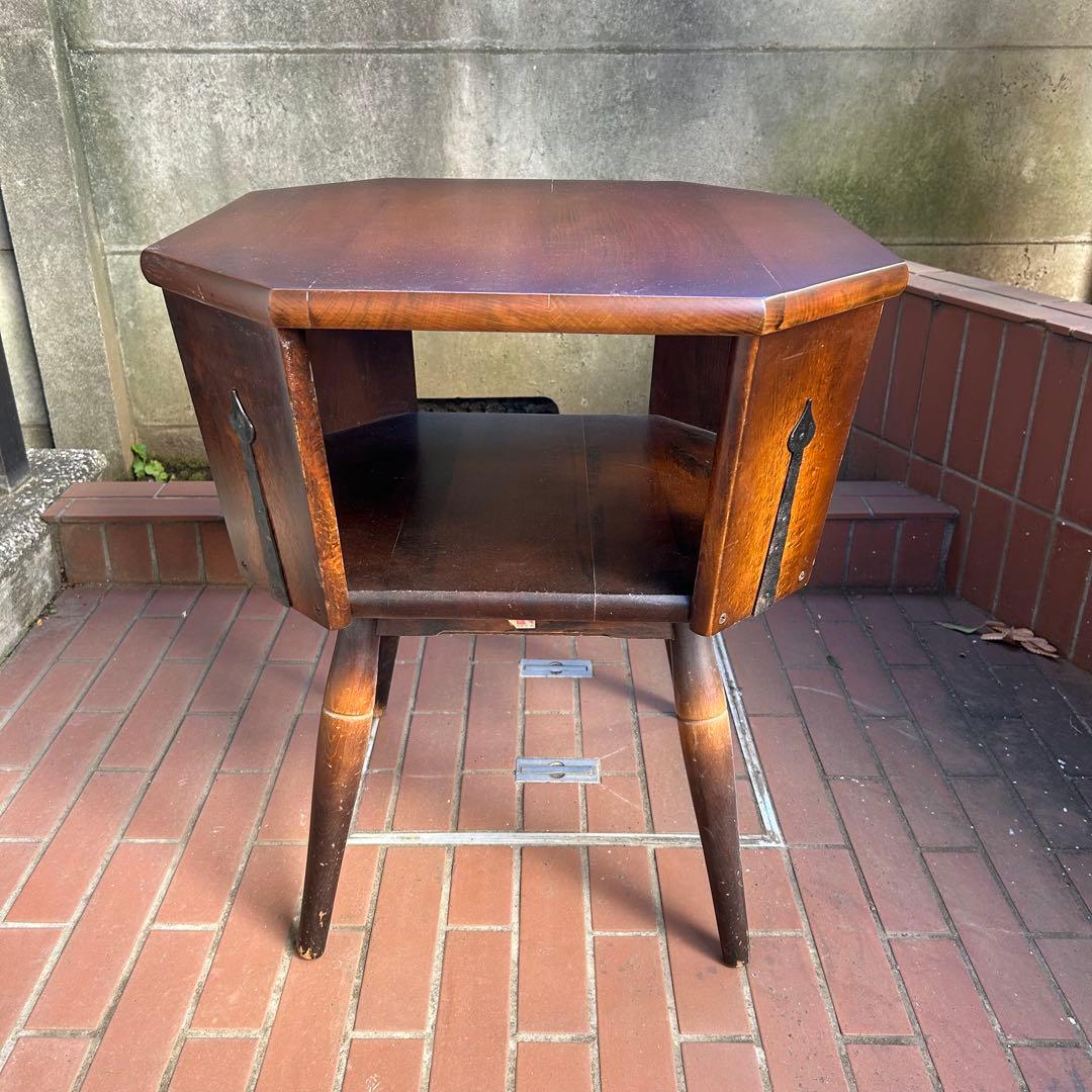 飛騨産業 キツツキマーク octagon table カフェテーブル