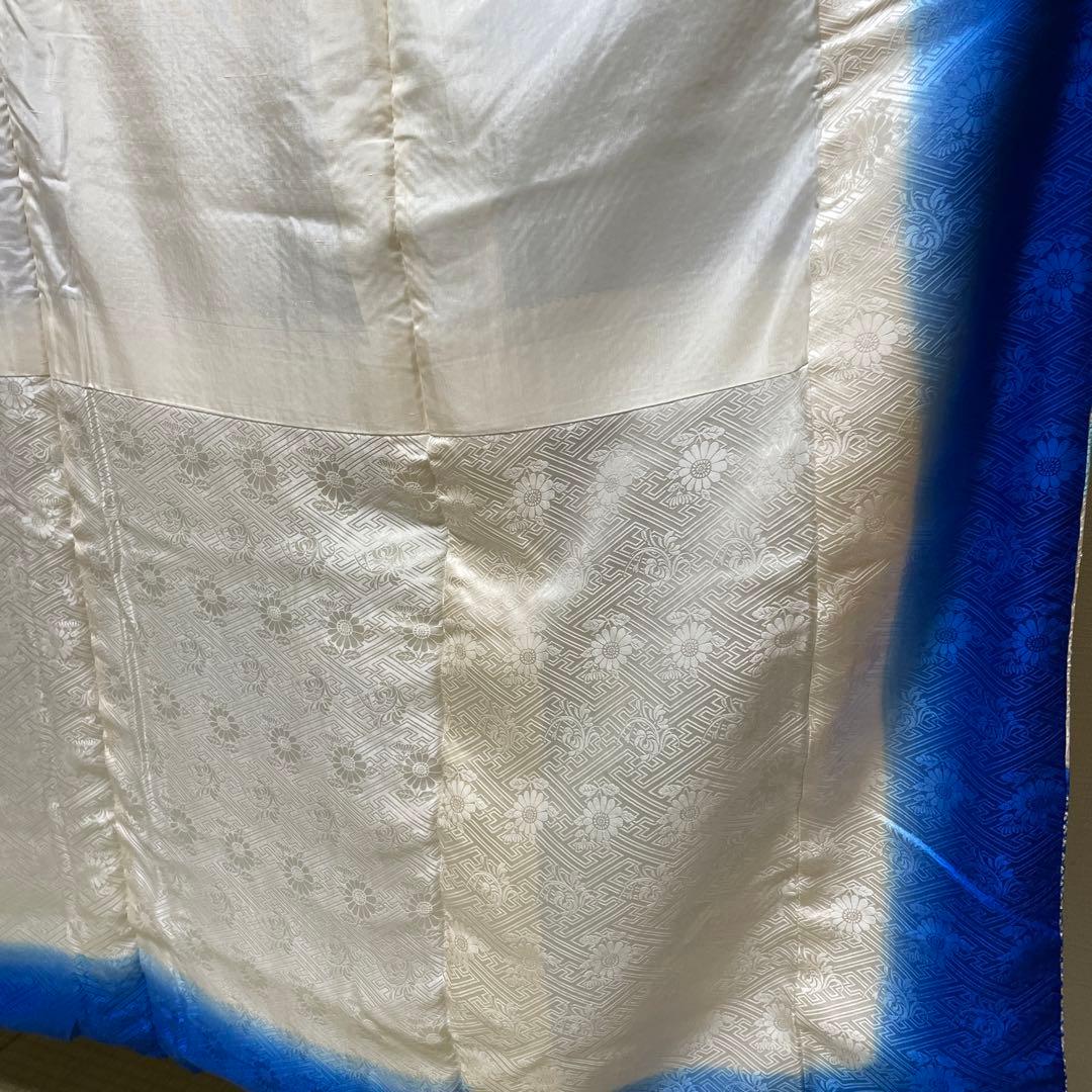 22141 【即購入OK】振袖　総絞りブルー系　呉服店誂え　セット可能【即発送】