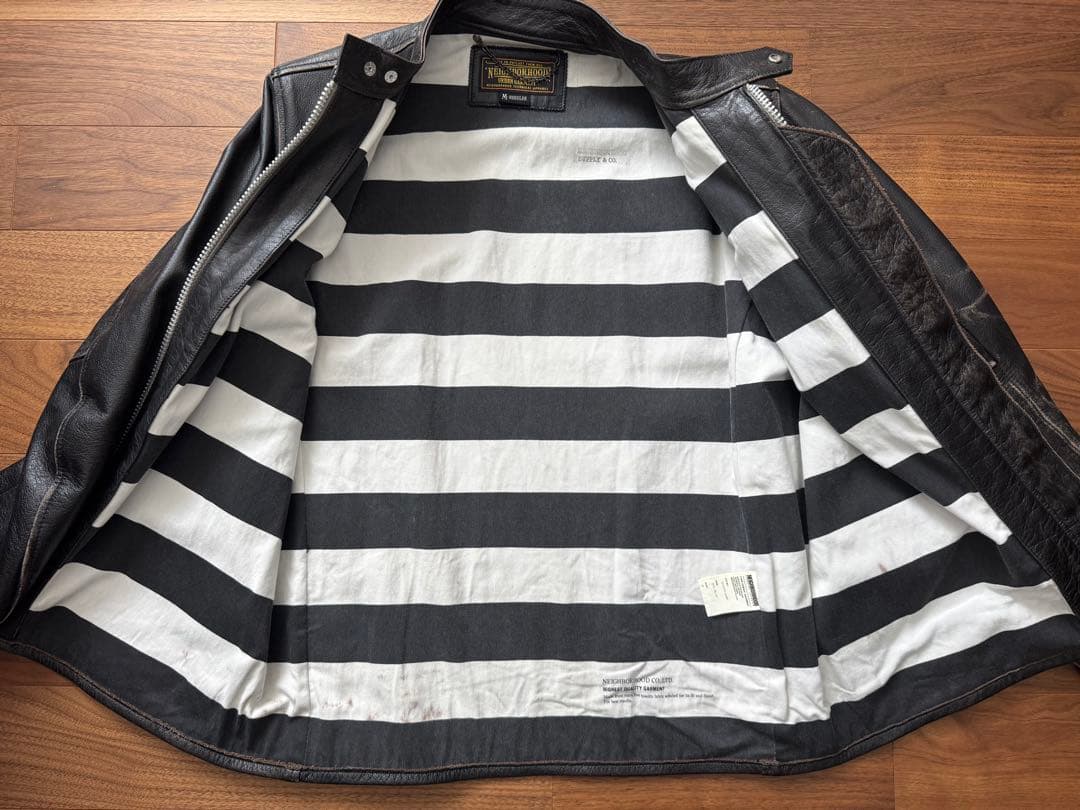 NEIGHBORHOOD 121CCNH-JKM01 W.D レザー 牛革　M