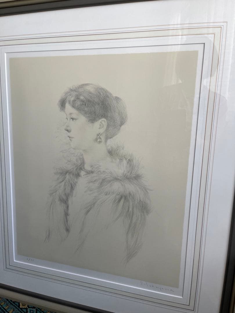 値下げあり‼️半額‼️中山忠彦オリジナルリトグラフ「サロンにて」