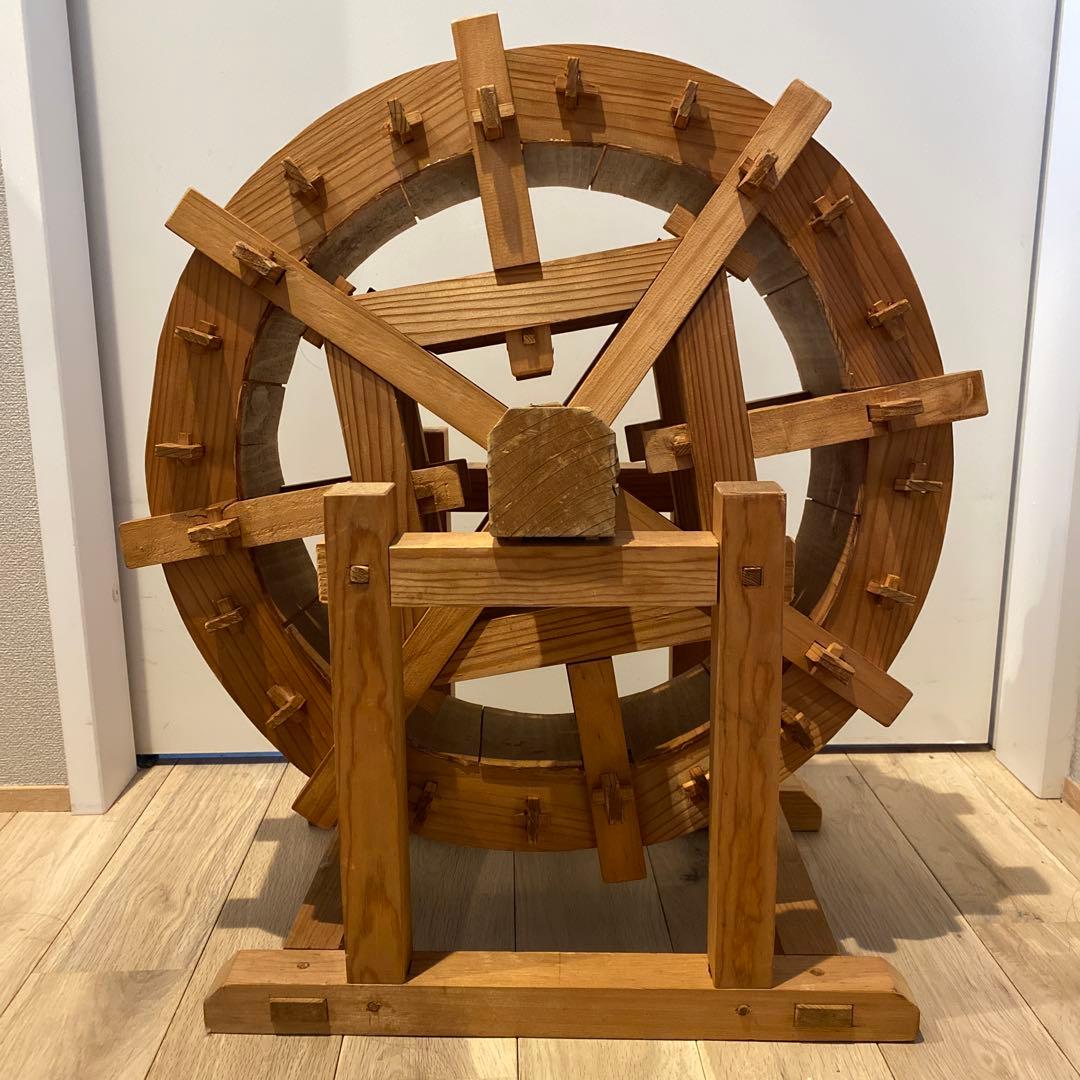 ⭐︎みやびを様⭐︎水車　木製　水車径46㎝　庭　置物　和風　庭園