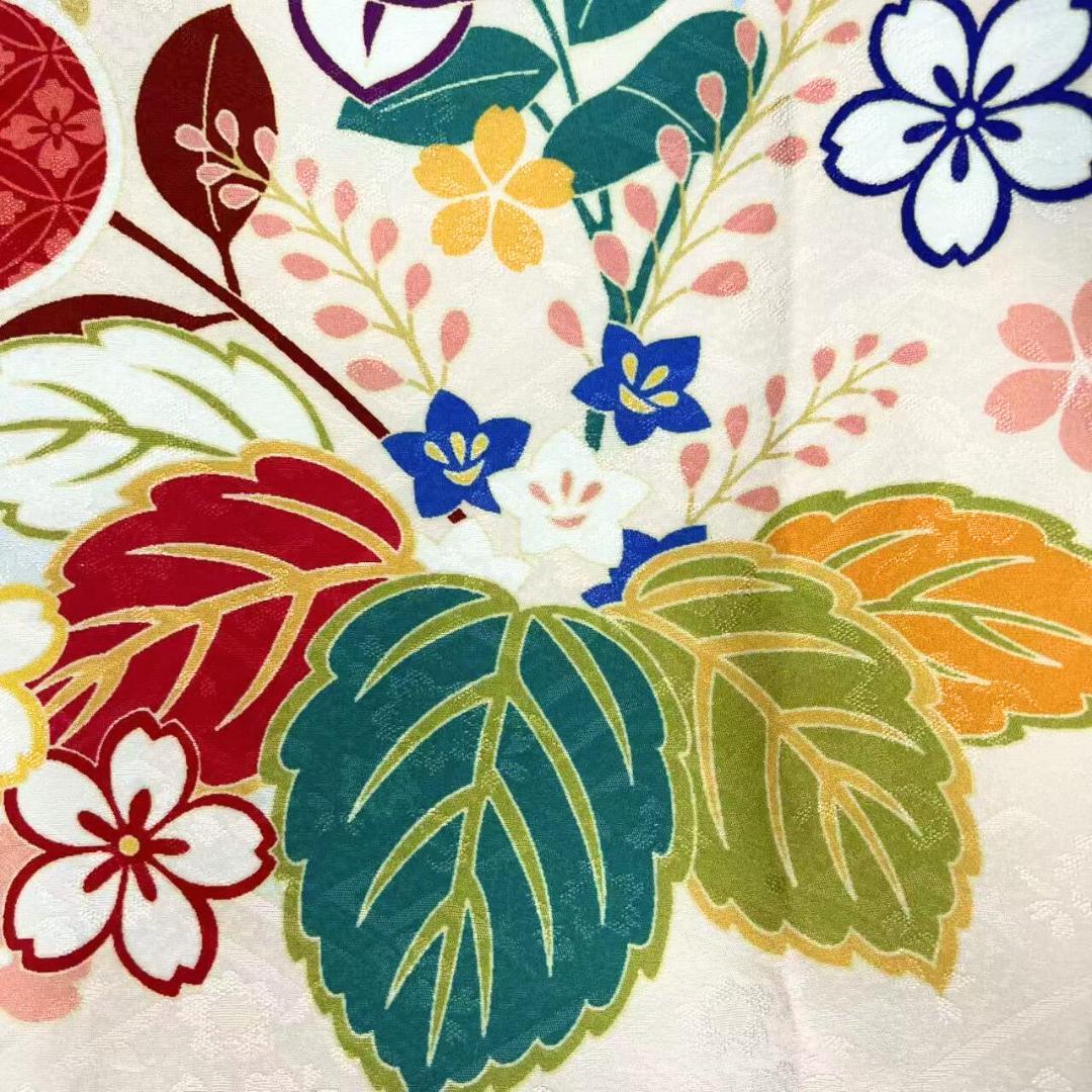 【美品】振袖セット 成人式 正絹 古典柄 振袖 ベージュ 172 ●