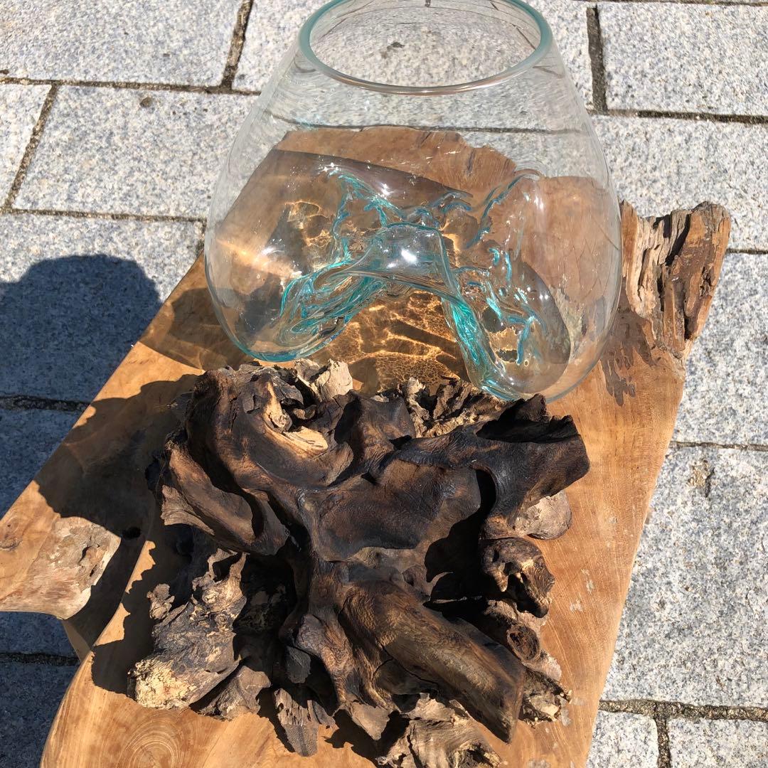 流木ガラス オブジェ超特大D 花瓶 金魚鉢 水槽 テラリウム 観賞魚 メダカ容器