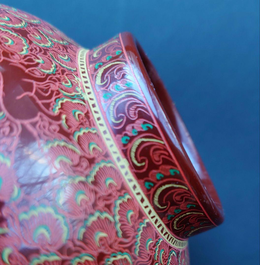 美術漆器　鳥獣蒟醤　きんま　アンティーク　細密　漆塗り　タイ・ミャンマー