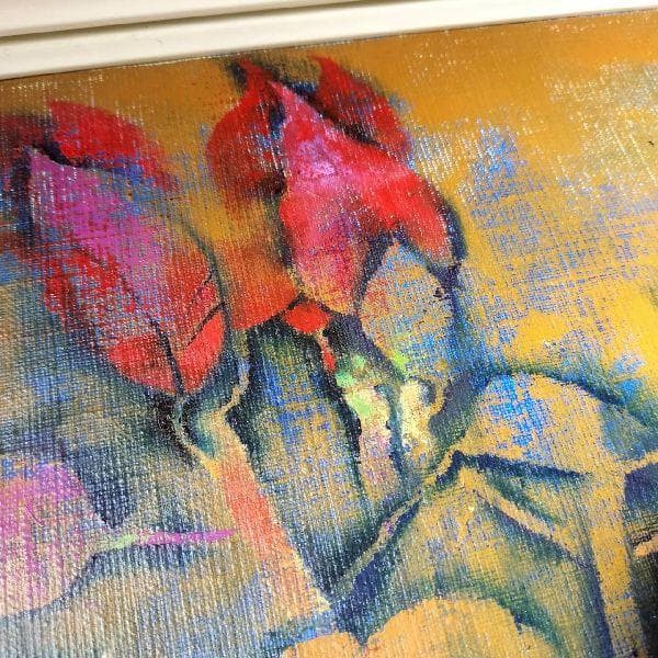 岡田とみ 花の器 肉筆 油彩画 直筆サイン入り F10号 大型 額装 静物画