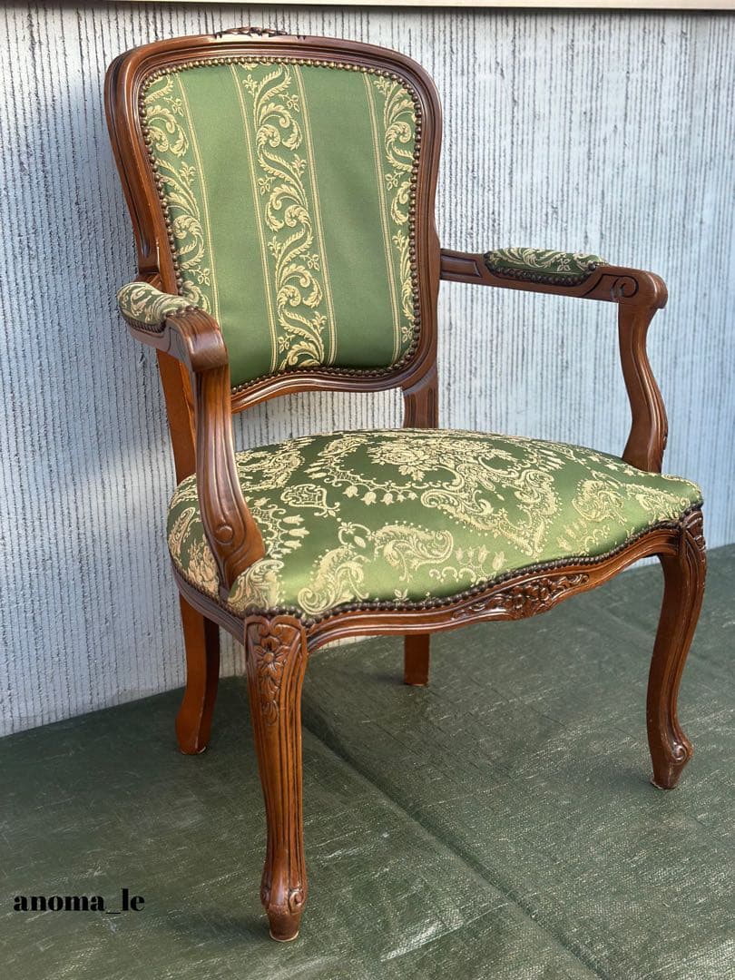 3001【アームチェア】ルイ15世様式　ロココ調　猫足　ヴィンテージ◎