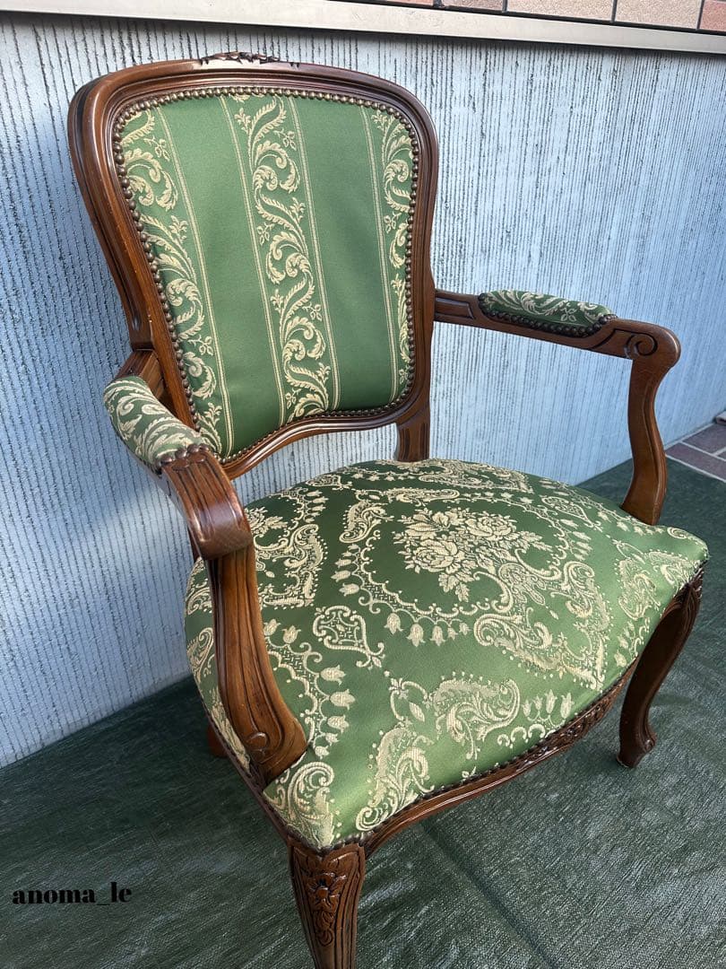3001【アームチェア】ルイ15世様式　ロココ調　猫足　ヴィンテージ◎