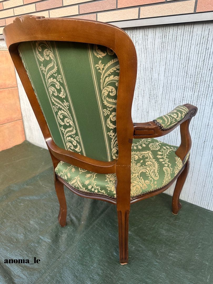 3001【アームチェア】ルイ15世様式　ロココ調　猫足　ヴィンテージ◎