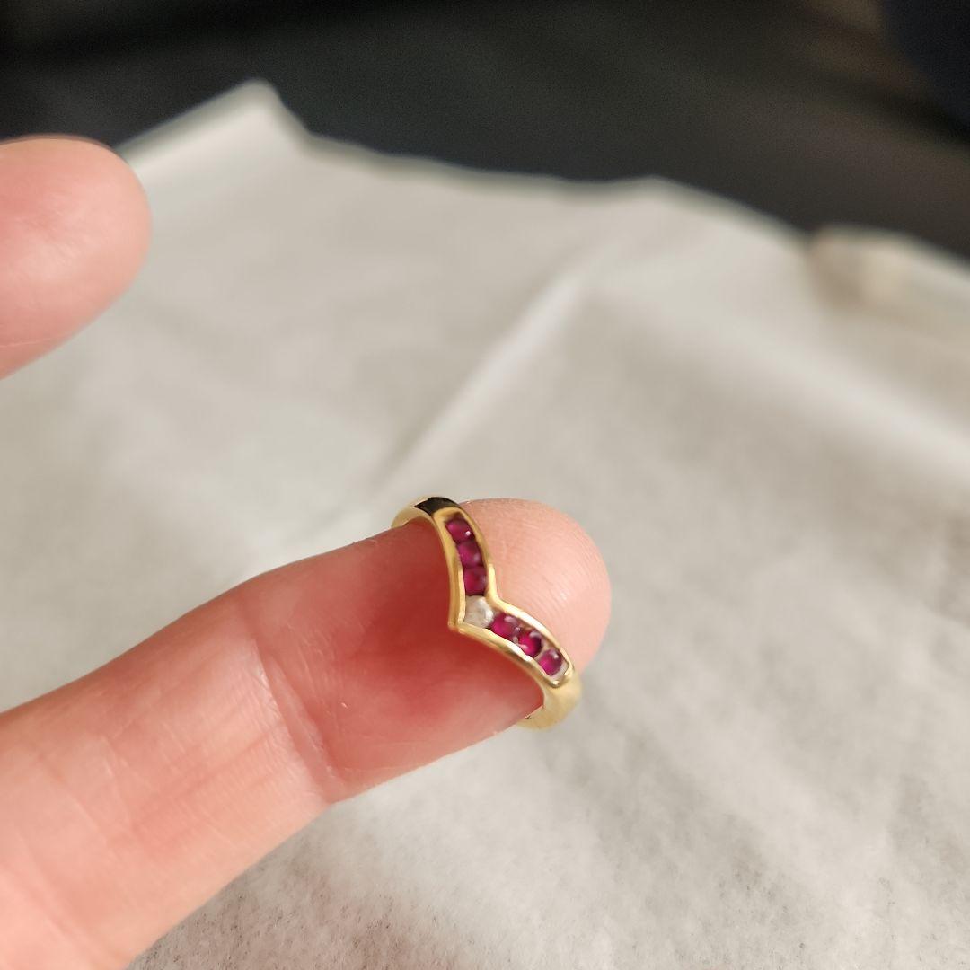 18金 ルビー ダイヤリング
