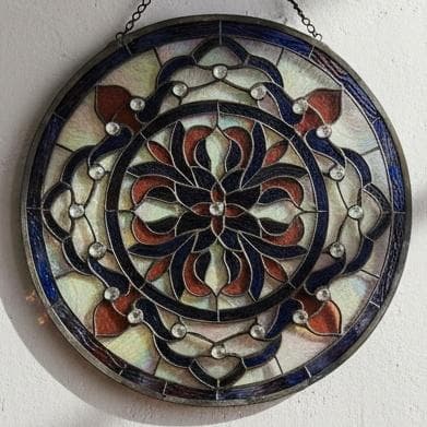 【大型45cm】ヴィンテージ ステンドグラス サンキャッチャー 壁掛け