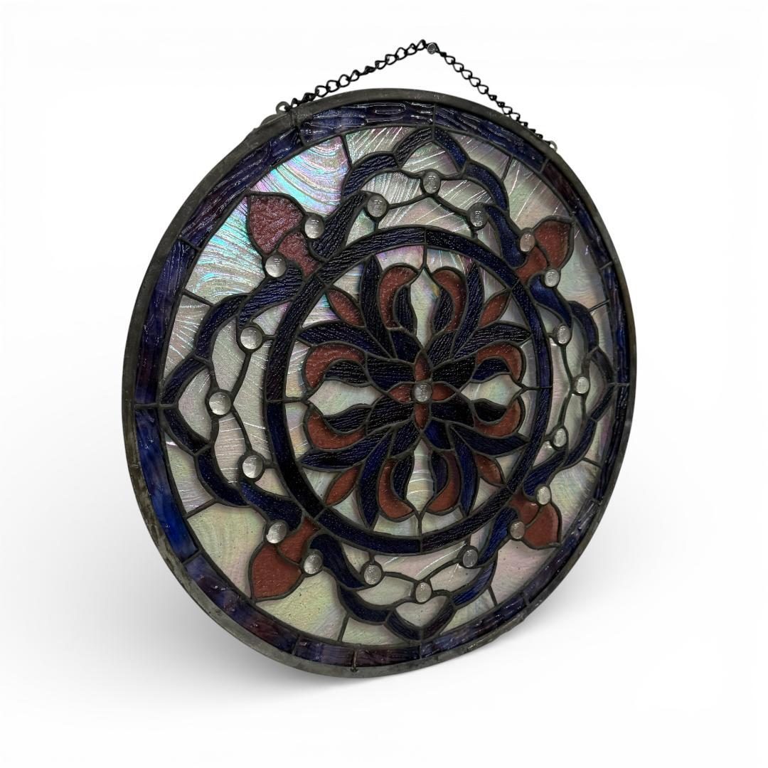 【大型45cm】ヴィンテージ ステンドグラス サンキャッチャー 壁掛け