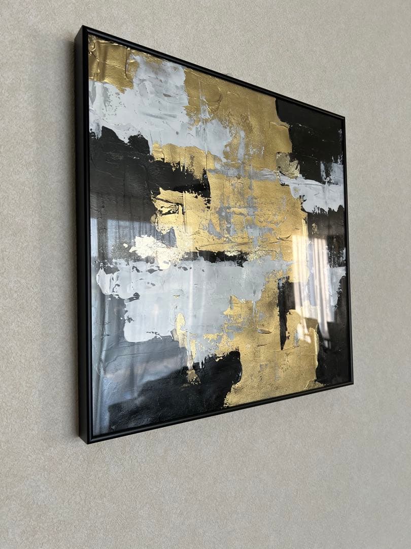 原画/額装済み/和風/禅/絵画/アート/抽象画/ニュアンス/海外/金/金運/