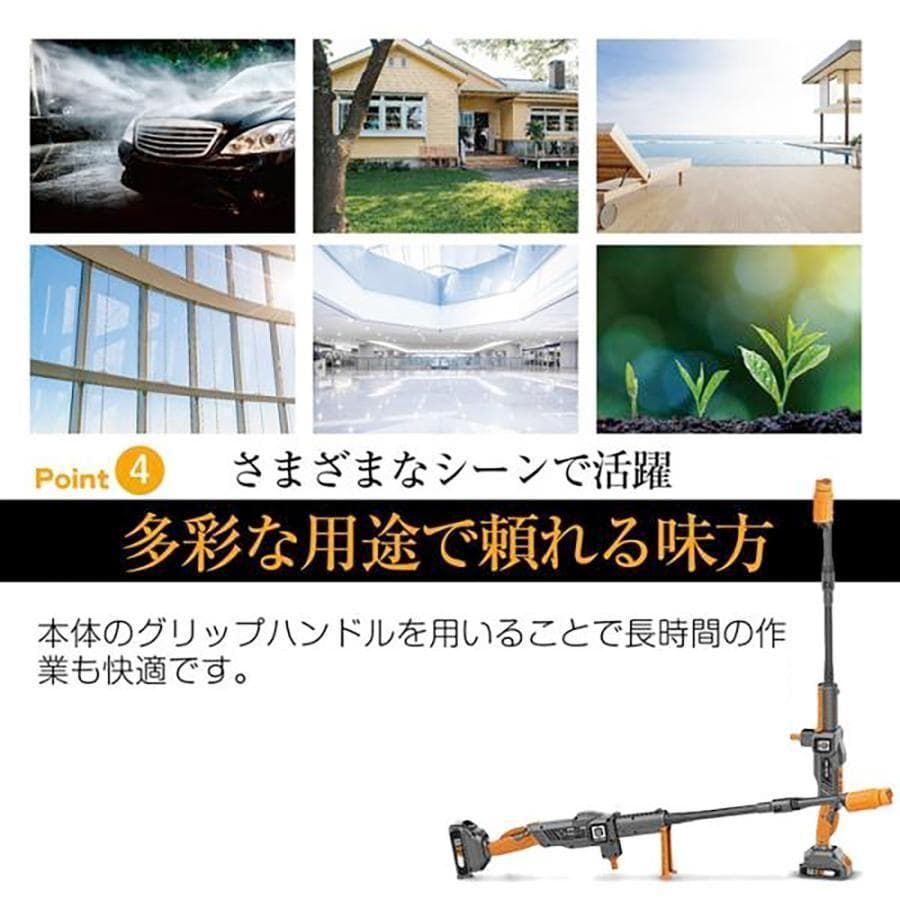 高圧洗浄機 洗車機 充電式 コードレス 家庭用 業務用 一式セット 玄関 474
