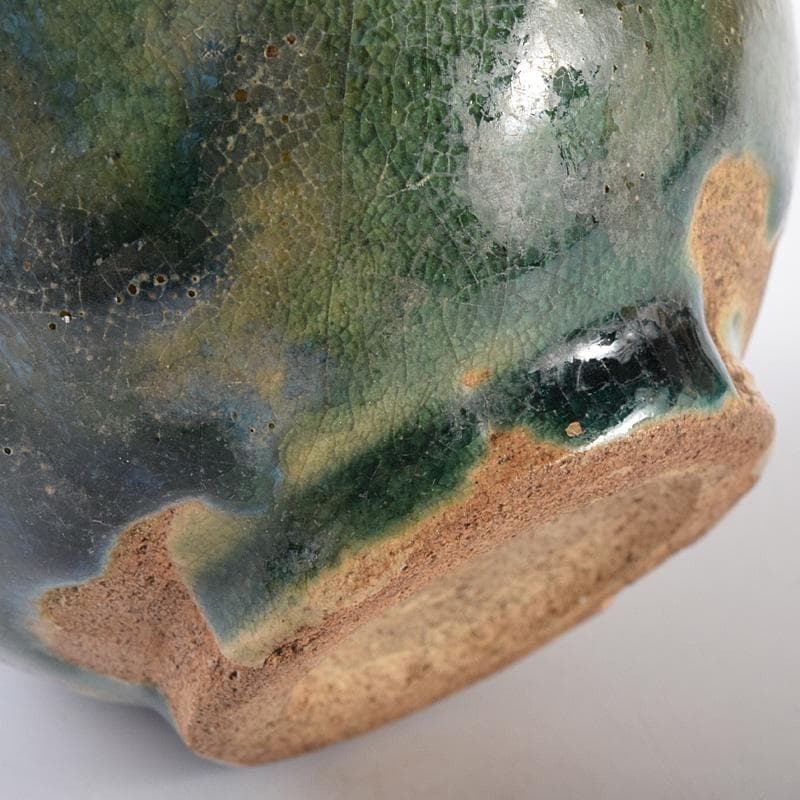 瀬戸焼　古瀬戸　窯変　海鼠釉　ぐい呑　酒盃　書付時代箱　V　R7768