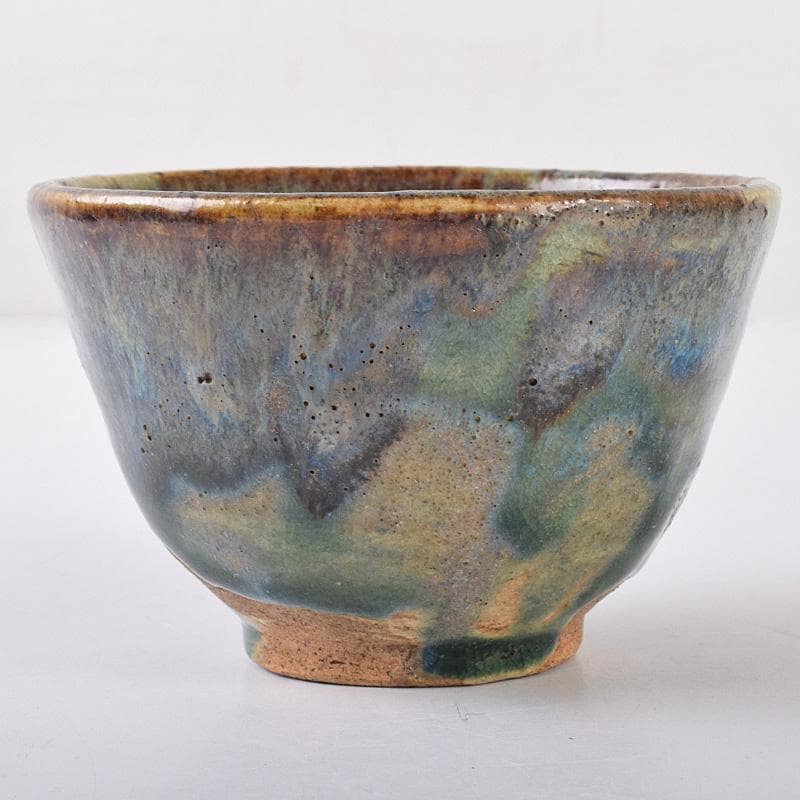 瀬戸焼　古瀬戸　窯変　海鼠釉　ぐい呑　酒盃　書付時代箱　V　R7768