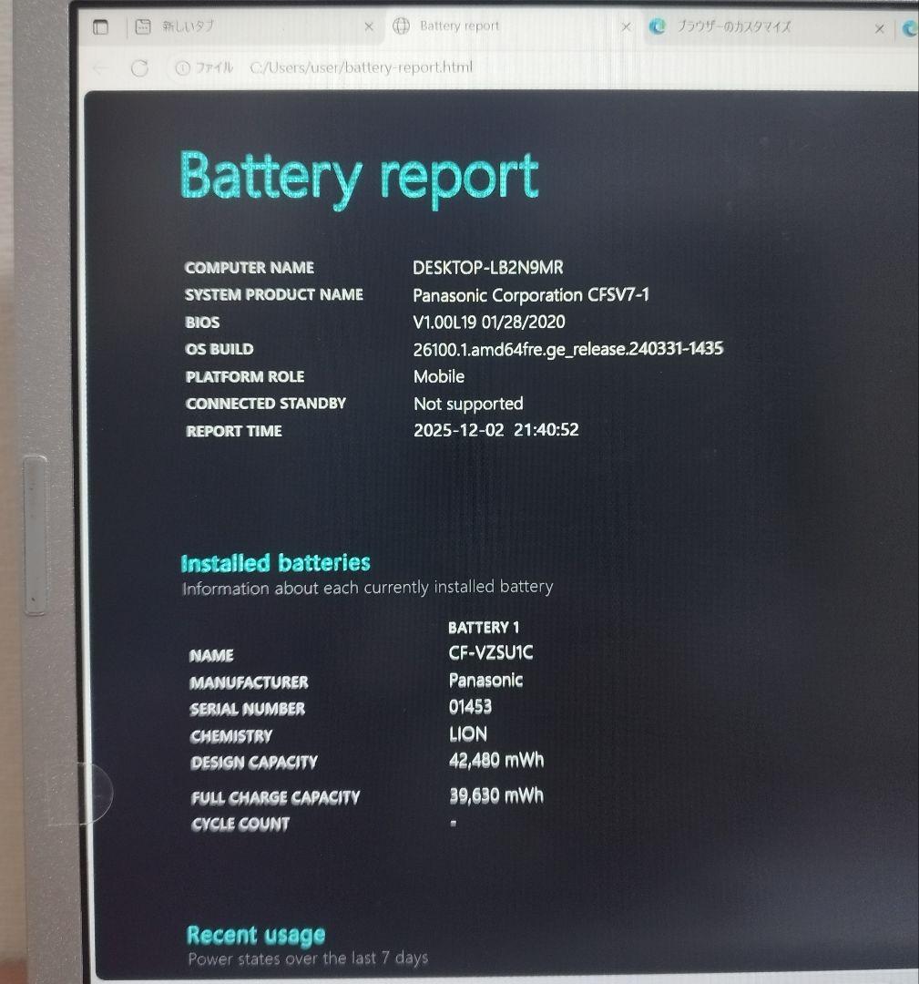 ★レッツノート CF-SV7 i5/8GB/256GB/office付き永続版
