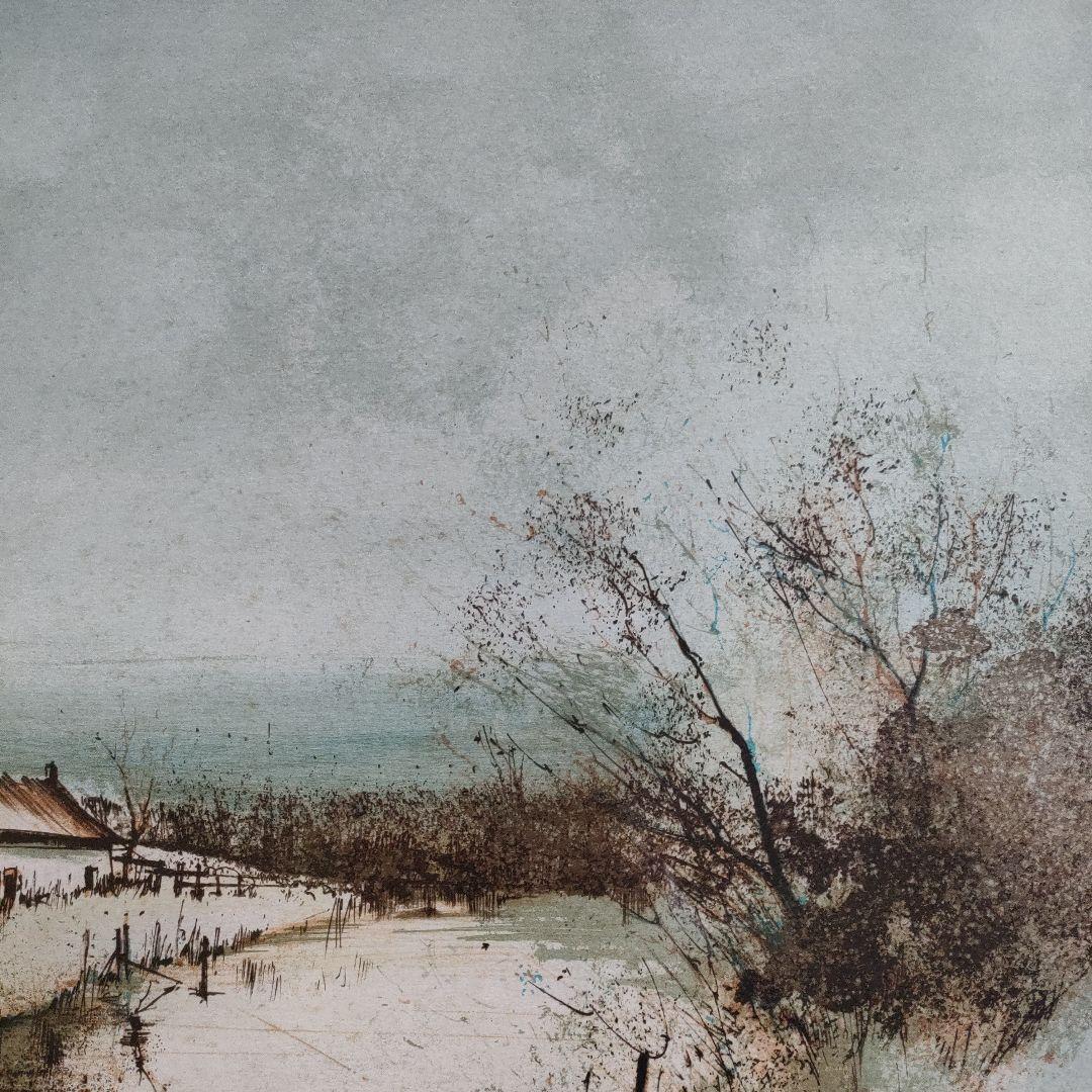 フランソワ·ディザルニー　大判リトグラフ『川岸の家』