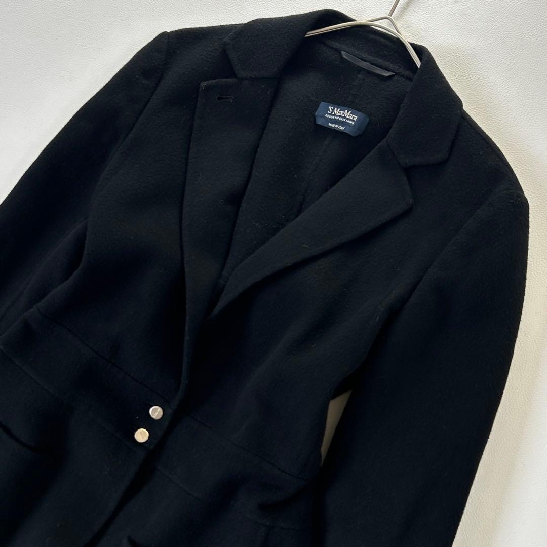マックスマーラ アンゴラ クチートアマーノ チェスターコート ジャケット 黒