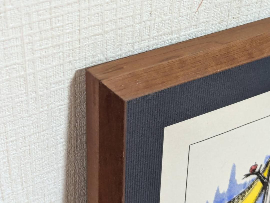 【真作】版画　銅版画　Bonne　女性と林檎の幻想的シルエットアート　Y60