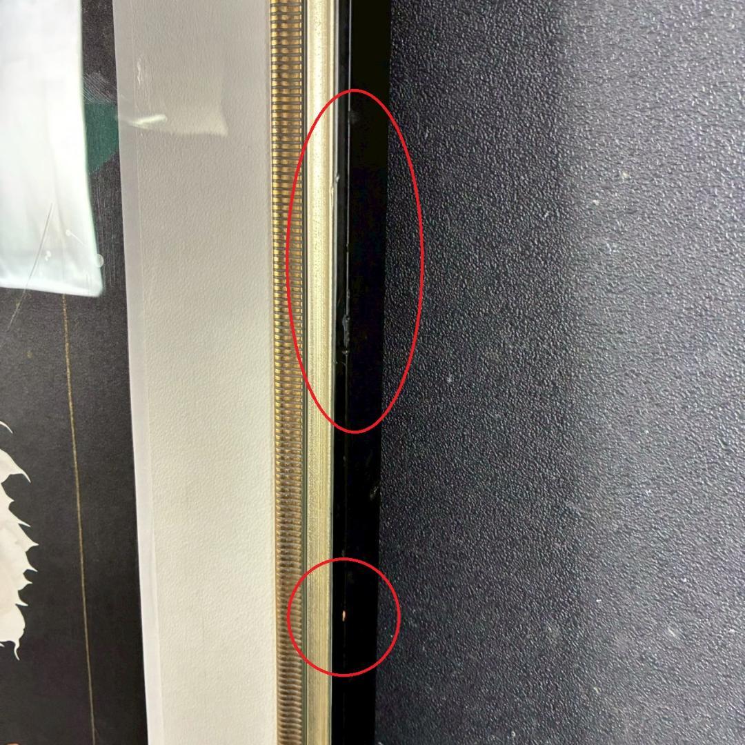 中島千波「月下の夜」リトグラフ 直筆サイン・落款有 額縁入り 日本画家