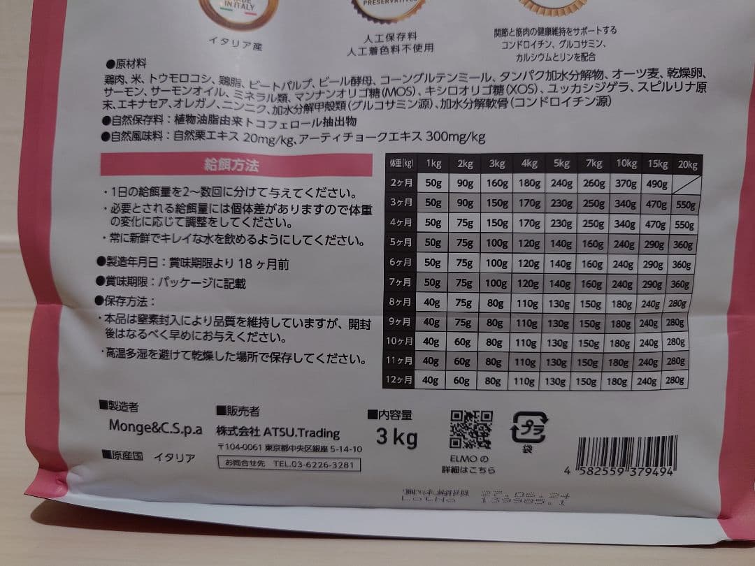 豆*坊様 ELMO 幼犬用ドッグフード 鶏肉 3kg✕4袋