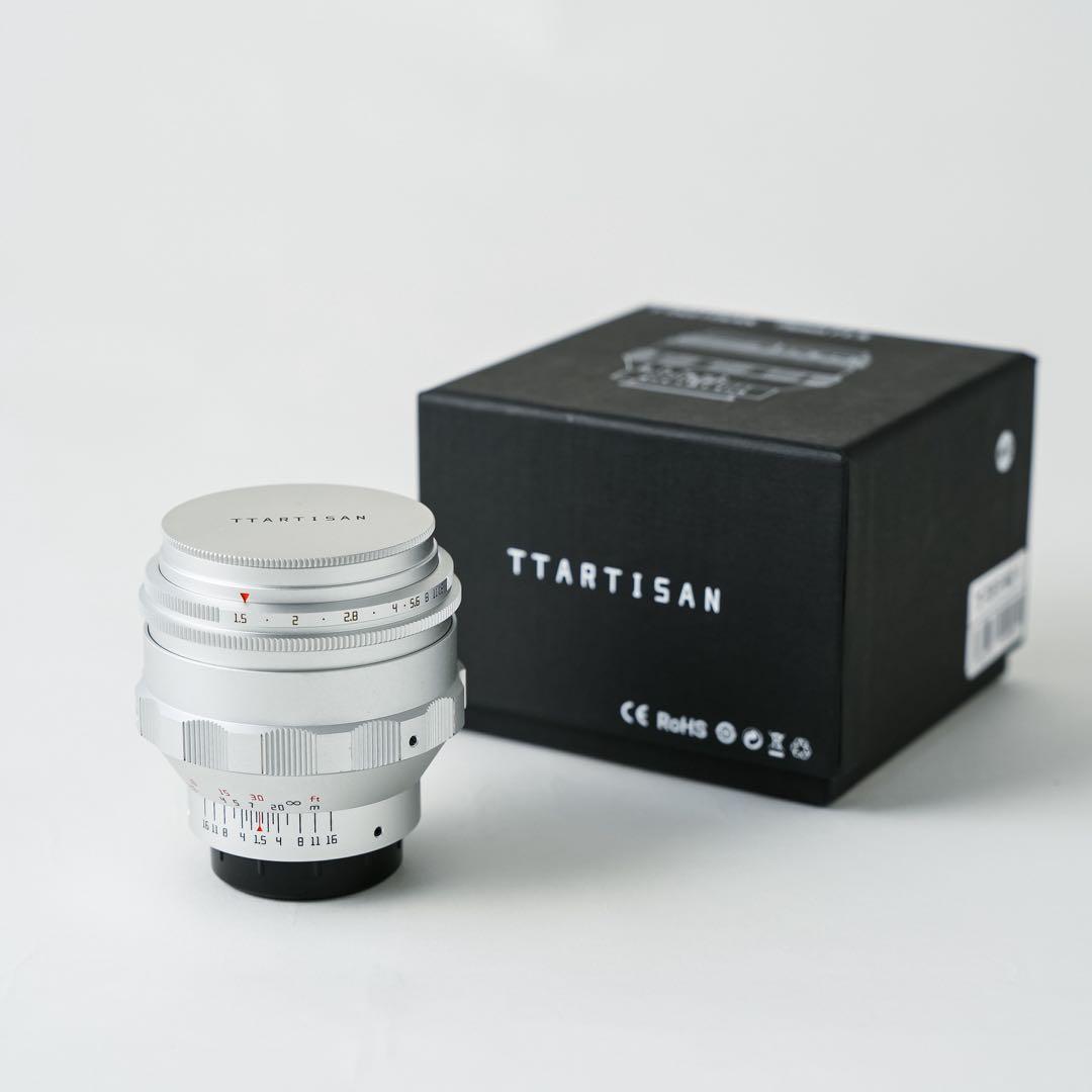 美品　TTArtisan 75mm F1.5 シルバー M42 グルグルボケ