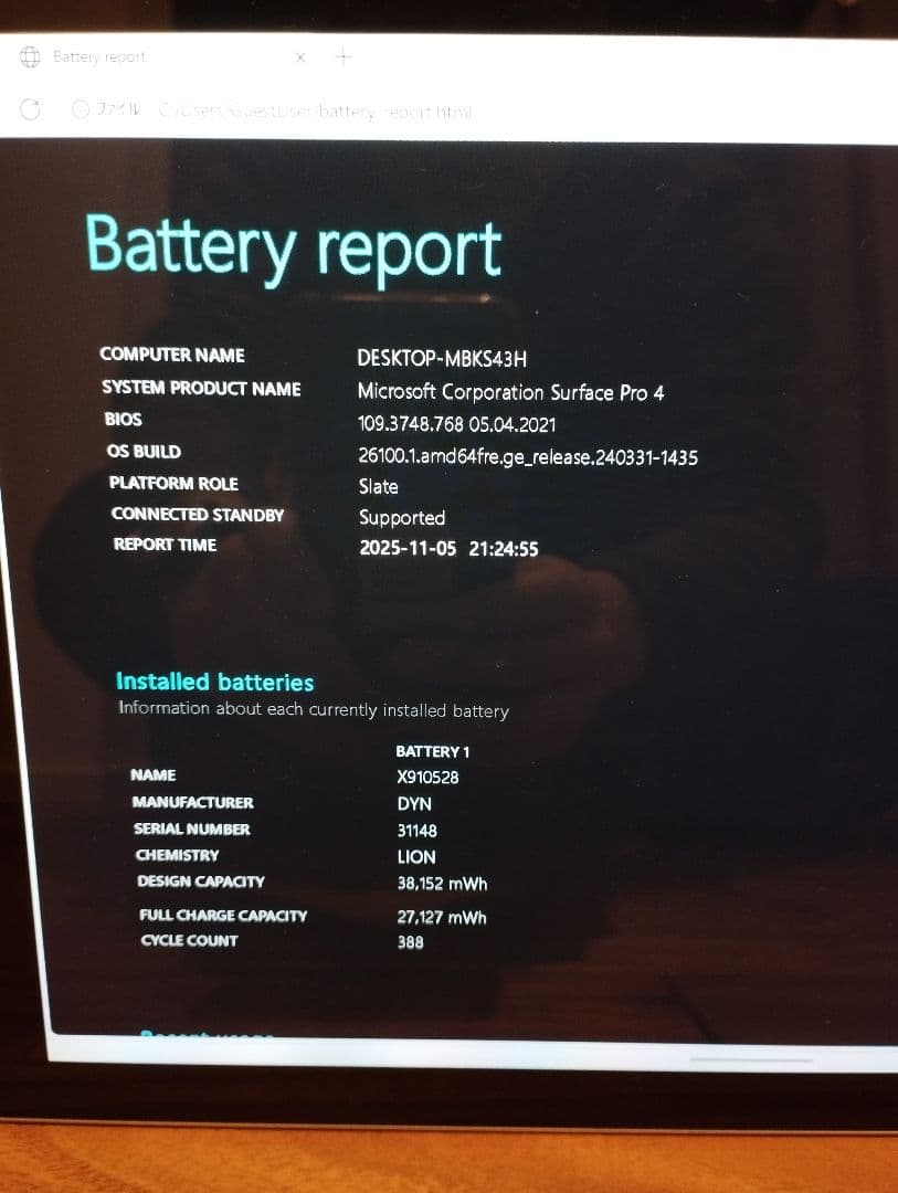 Surface Pro4【Core m3/4GB/128GB SSD】動作確認済