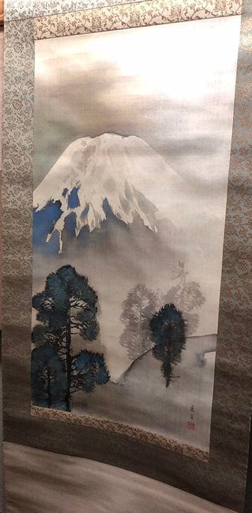 川村曼舟 富士山 掛け軸　掛軸　富嶽図　共箱あり 二重箱29
