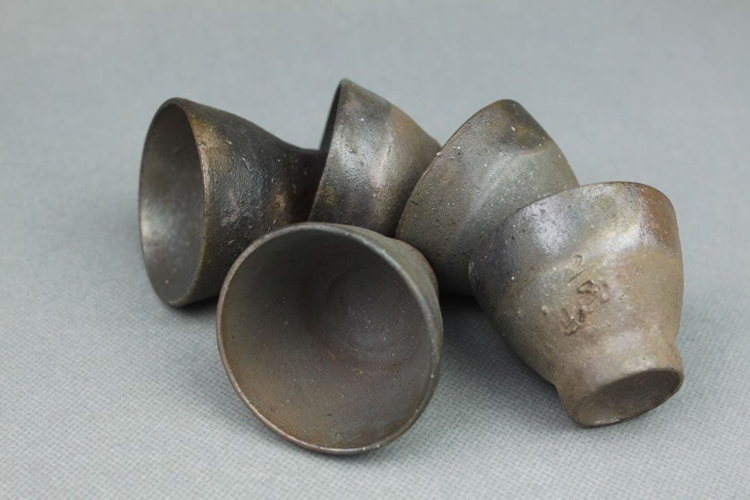 備前焼 森宝山作 宝山 手造宝瓶 急須 茶器揃い