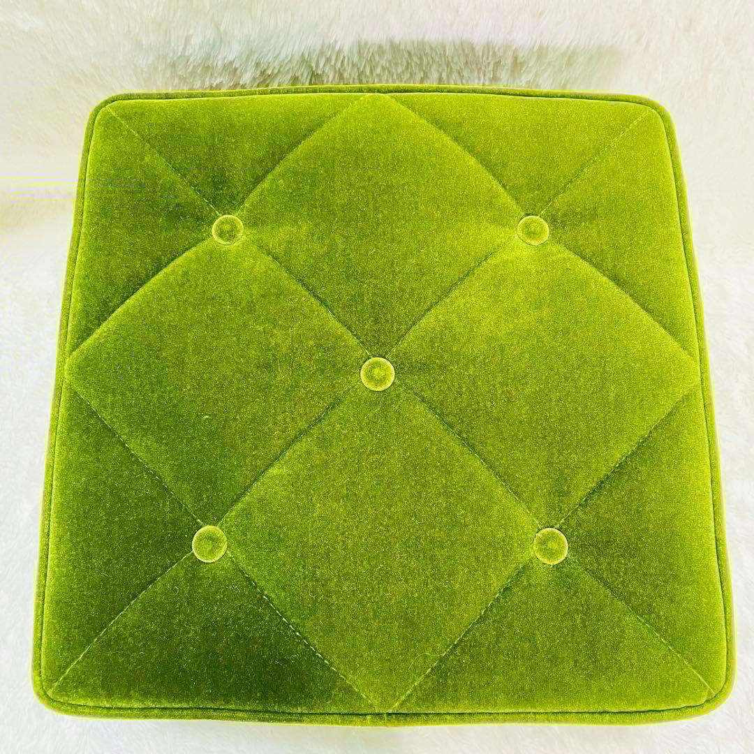 超美品　カリモク60 オットマン　モケットグリーン　ロビーチェア　Kチェア