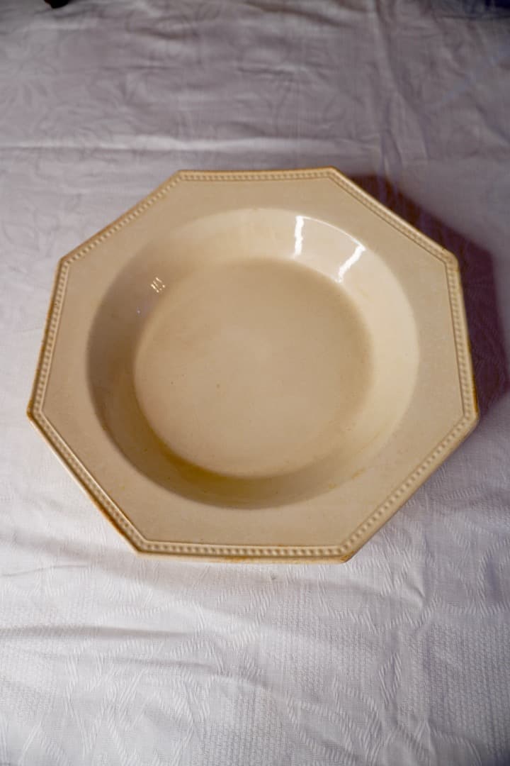 フランス アンティーク クレイユモントロー オクトゴナルプレート 陶器 深皿①