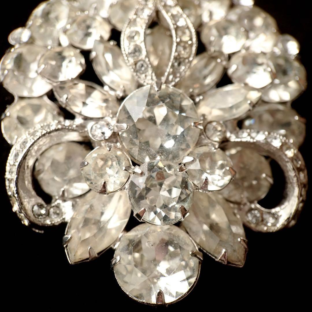 希少美品　EISENBERG ヴィンテージブローチ　シルバー　ラインストーン　1