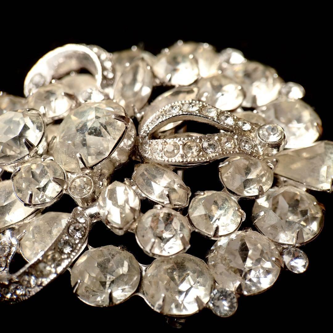 希少美品　EISENBERG ヴィンテージブローチ　シルバー　ラインストーン　1