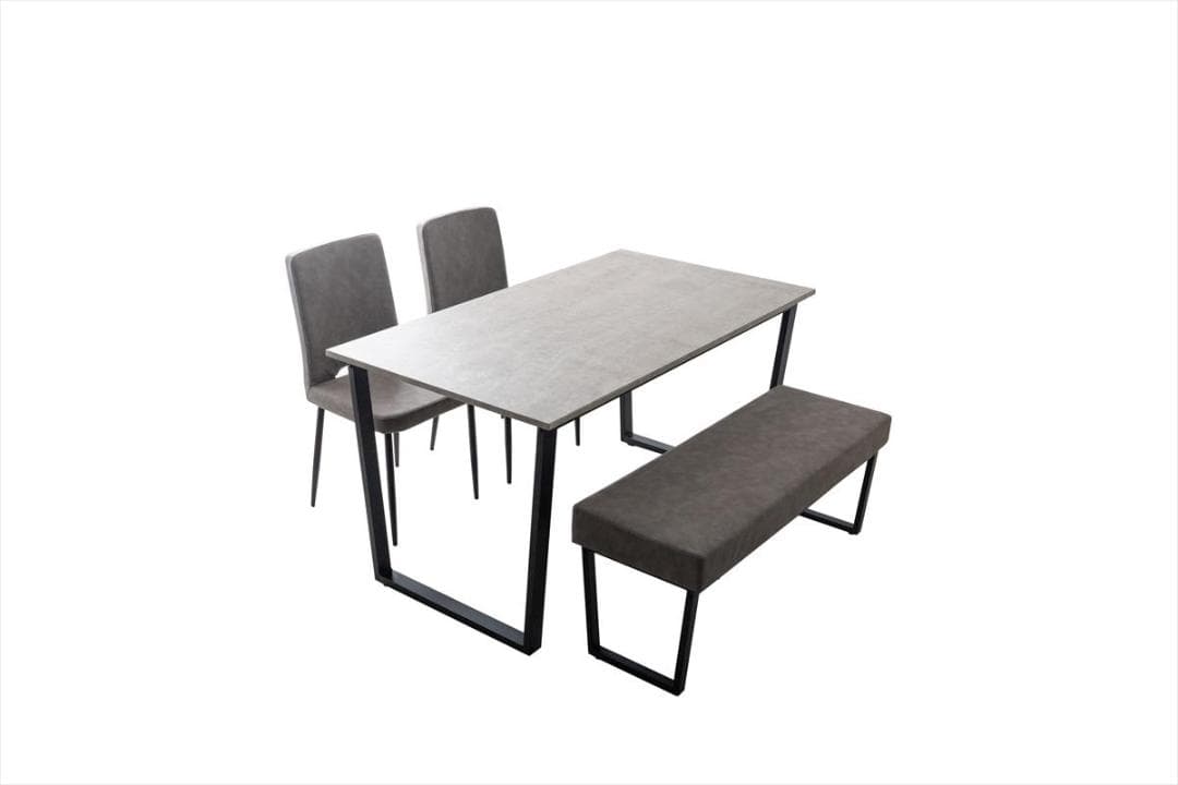 【送料無料】【4点セット】ダイニングテーブル+チェア2脚+ダイニングベンチ