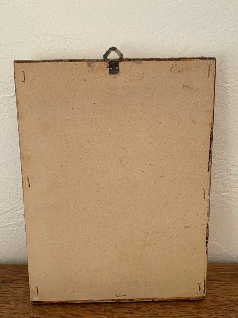 フランス　蚤の市　額　イラスト入り　フレーム　壁掛け