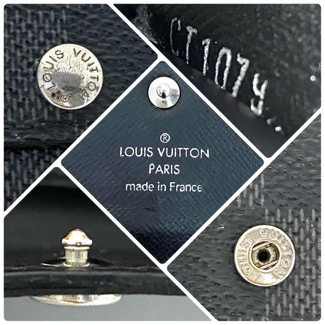 ルイ ヴィトン◎ミュルティクレ6 ダミエ グラフィット キーケース ブラック 黒