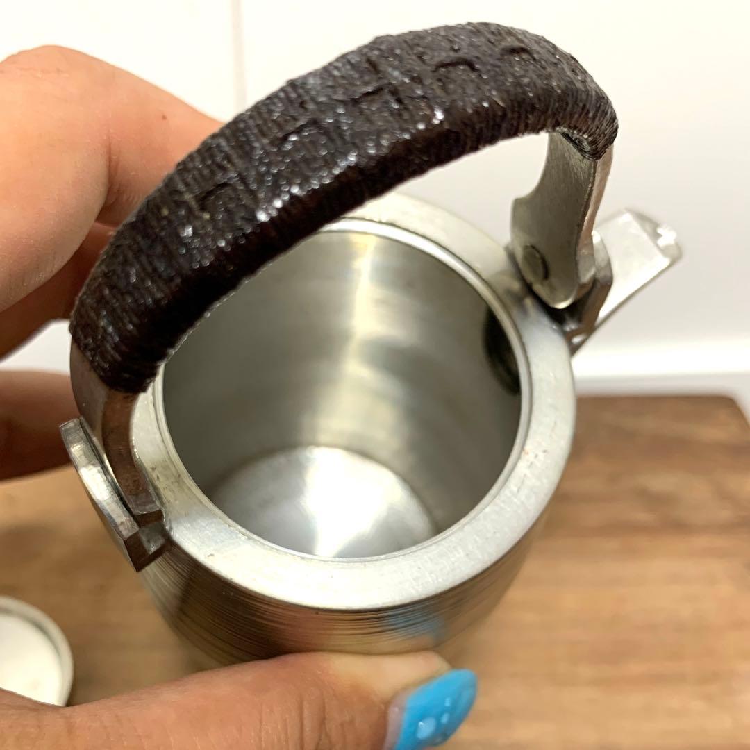 未使用美品　陶器　茶道具セット　銀素材　胴素材　ステンレス