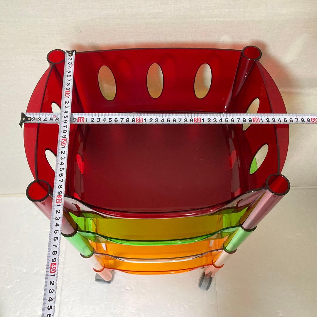 イタリア製 グッチーニ ワゴン ラック バスケット キャスター付き 収納 4段