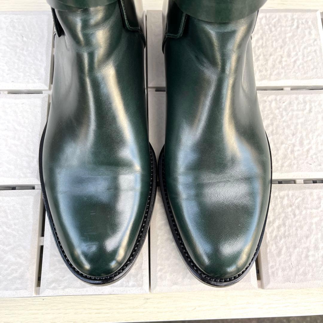 40 SARTORE ショートブーツ　グリーン　メンズ　レザー　25 緑
