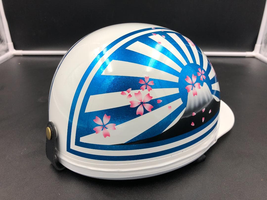 コルク半　カスタム　富士日章　三つボタン　ホワイトブルーラメ　桜　高級クリヤ