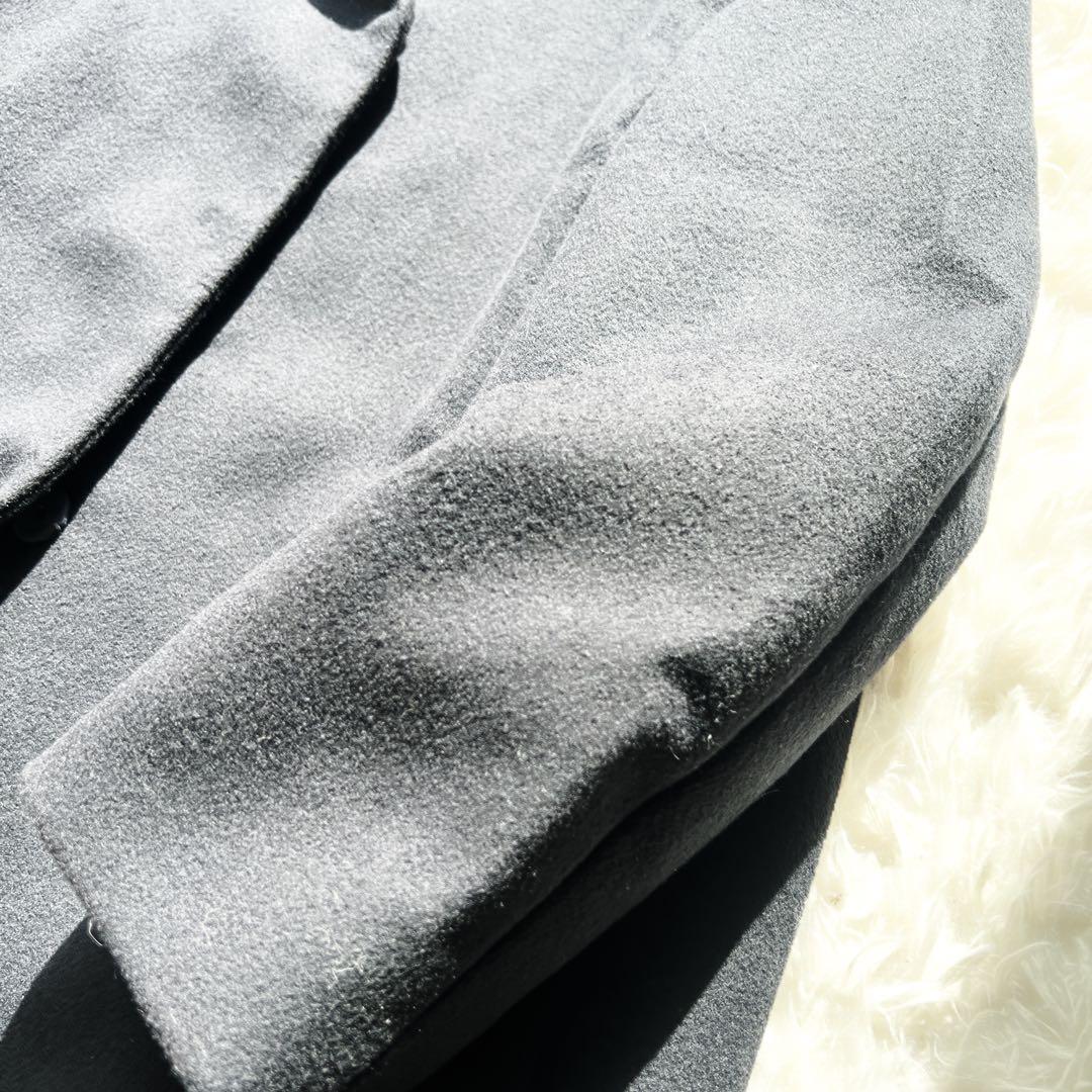 美品　PRADAプラダ カシミヤブレンド コクーン　シルエットコート ネイビー