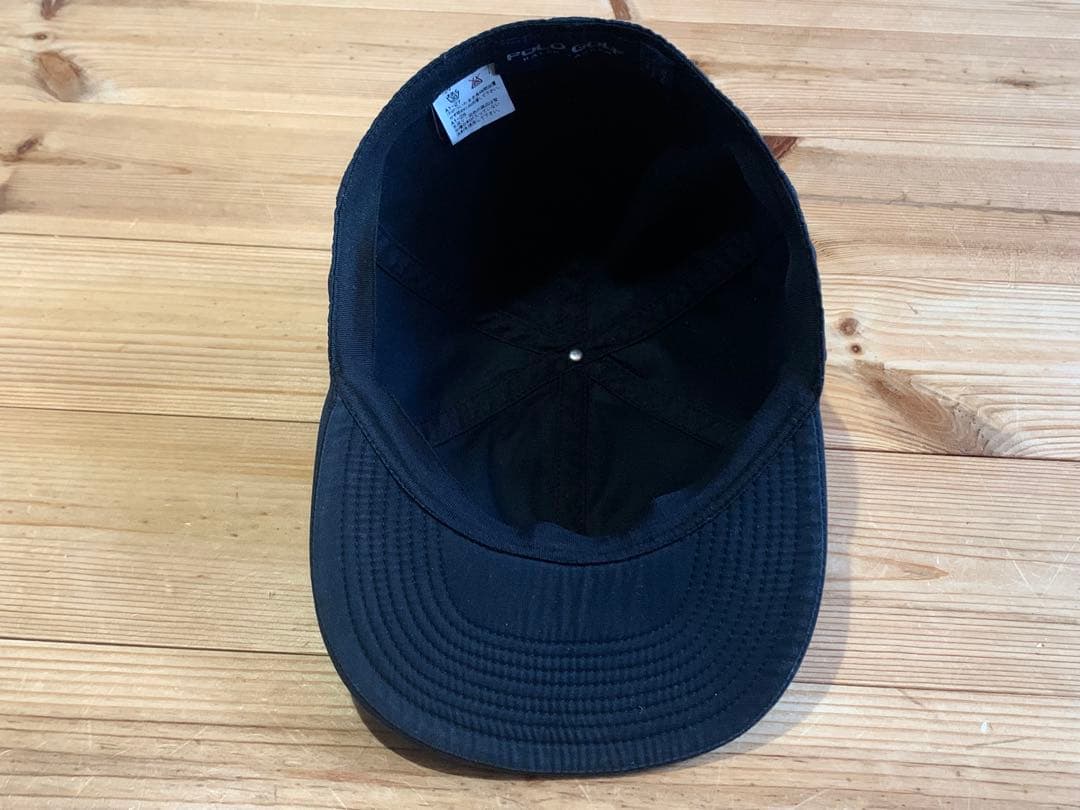 レア 90's ポロ ラルフローレン コットン キャップ ブラック L-XL 黒